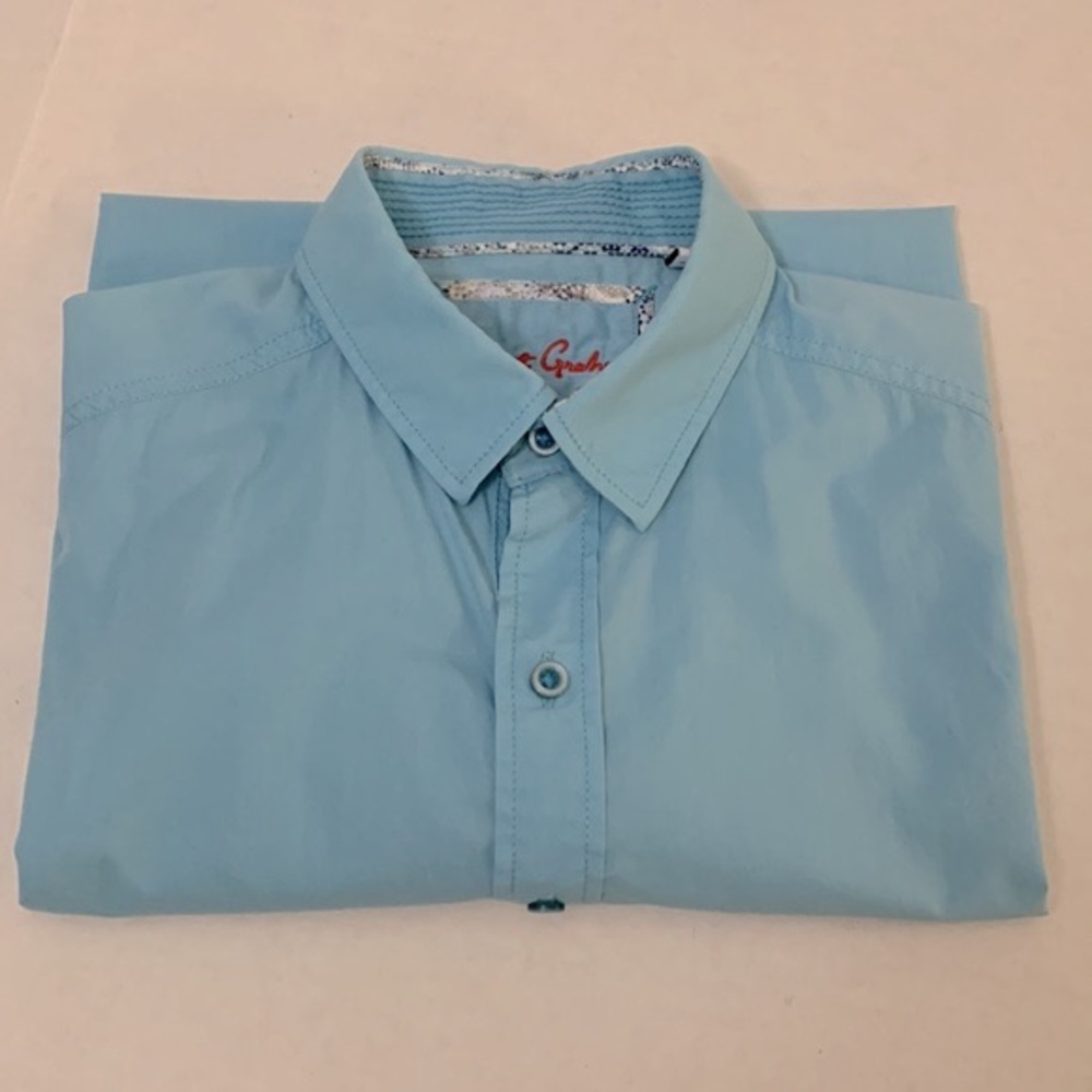 ROBERT GRAHAM Short Sleeve, Sz. M Button Down Casual Designer Shirt/EUC